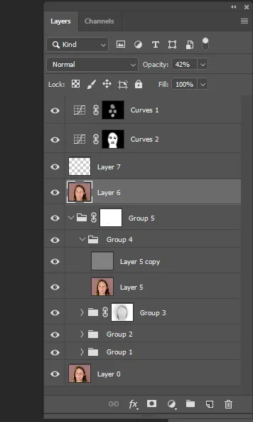 Select any layer from the Layers panel