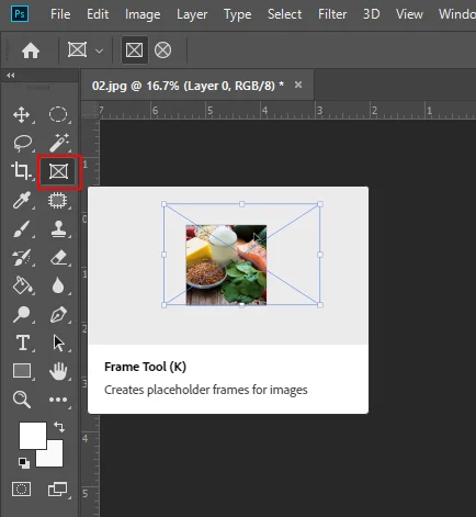 Select Frame Tool in Photoshop