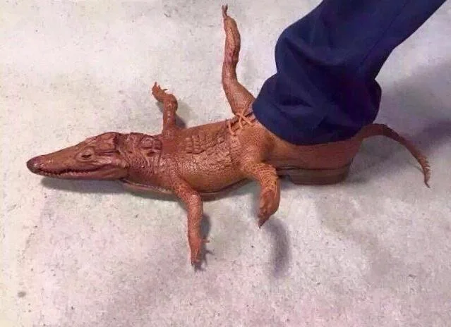 Horrifying crocodile shoes