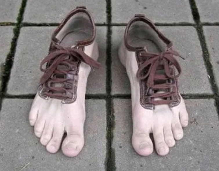 bare feet Crazy shoes