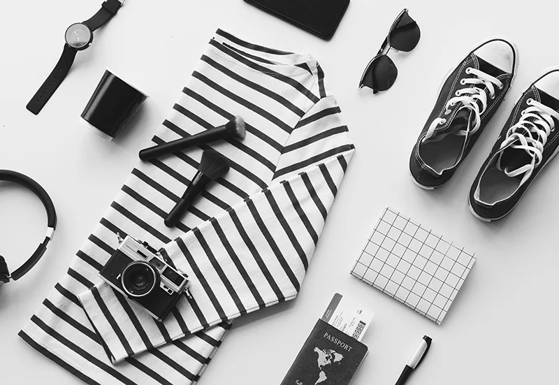 flat lay outfit photography