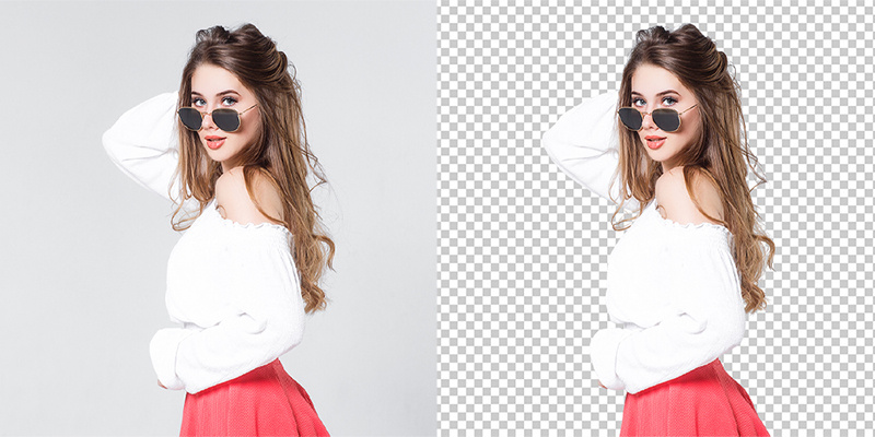 Flying hair model background removal service