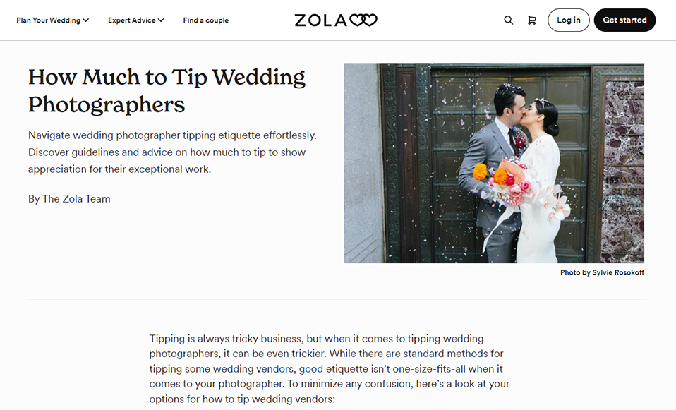 Wedding Photography blogs sample